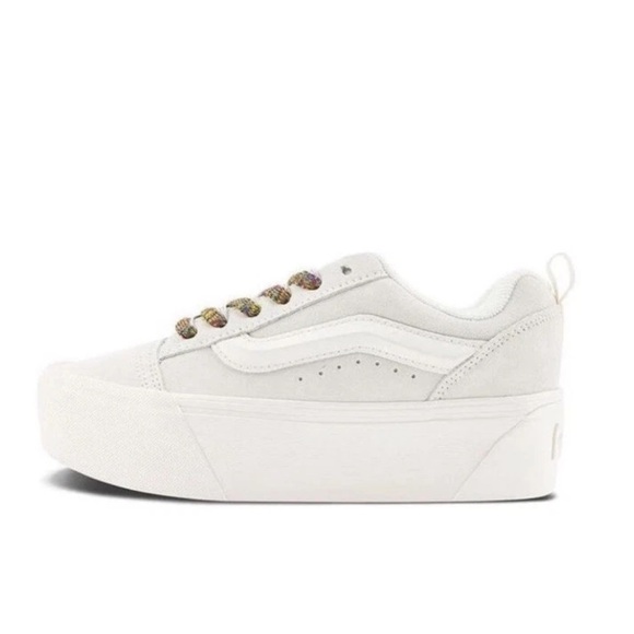 VANS Knu Stack Skate Shoes Lace Up Platform white Puffy Sneakers W 9.5 M 8 NEW - Picture 4 of 13